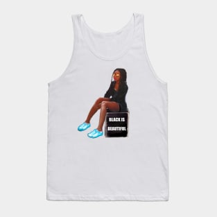 Black is beautiful black girl with Afro hair in dreadlocks and dark brown skin. Hair love ! Tank Top